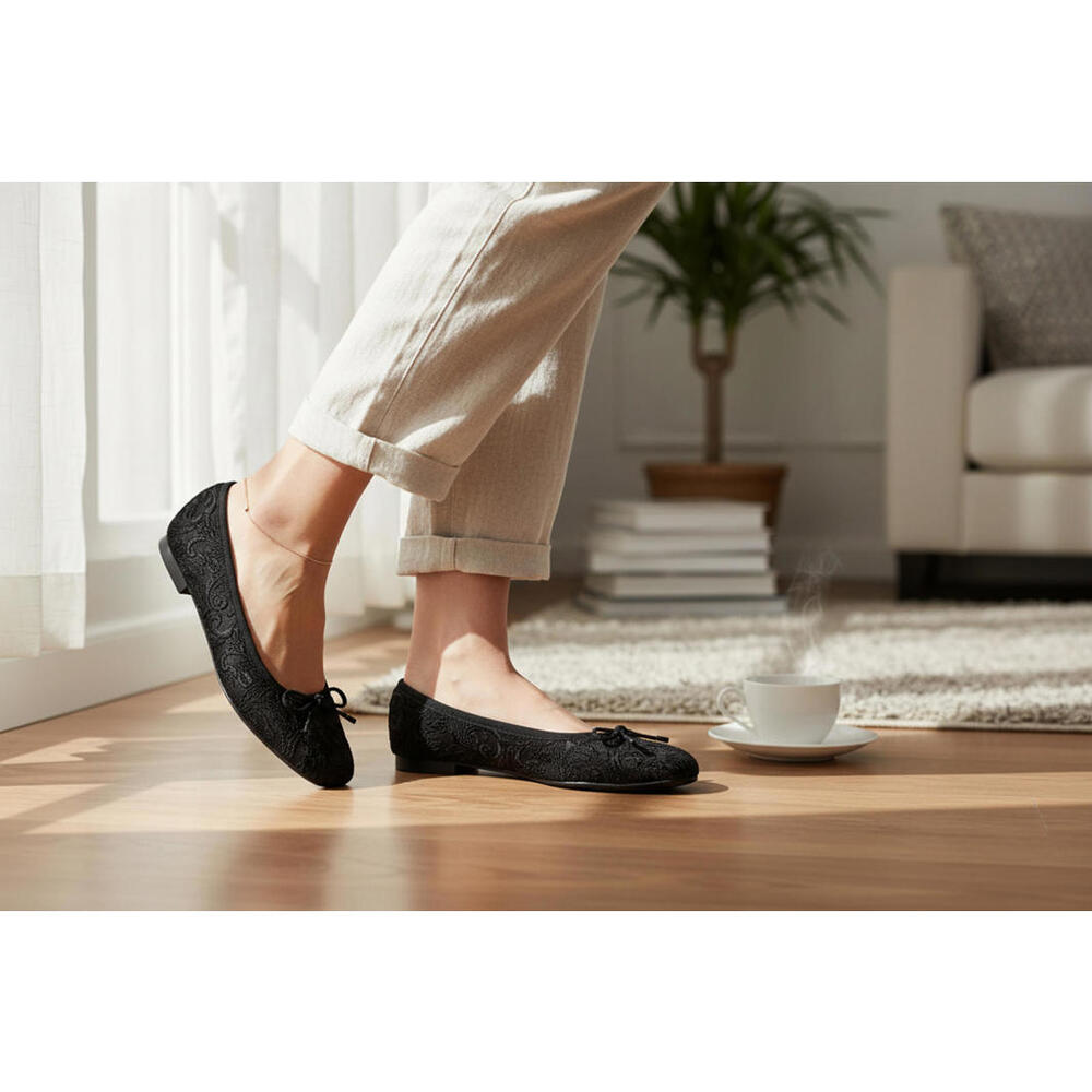 Paul Mayer Luxe Ballet Flat - Velvet Green Paisley -‎ Size 7 NIB (New)